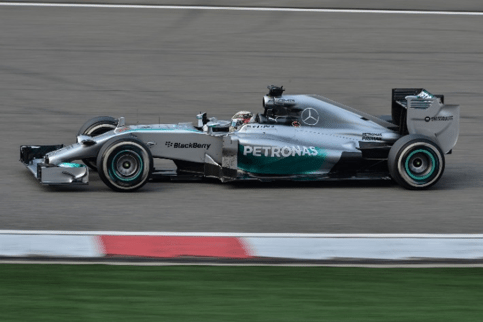 Lewis Hamilton in a Mercedes at the Chinese GP